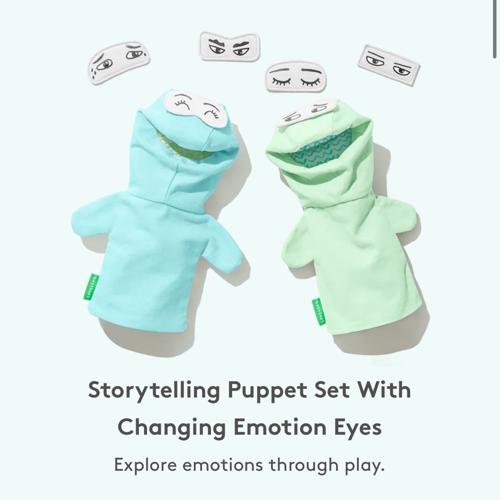 Lovevery Storytelling Puppet Set with Changing Eye Emotions